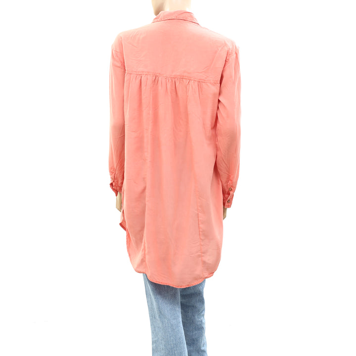 Pilcro And The Letterpress Anthropologie Sleek Buttondown Tunic Top XS