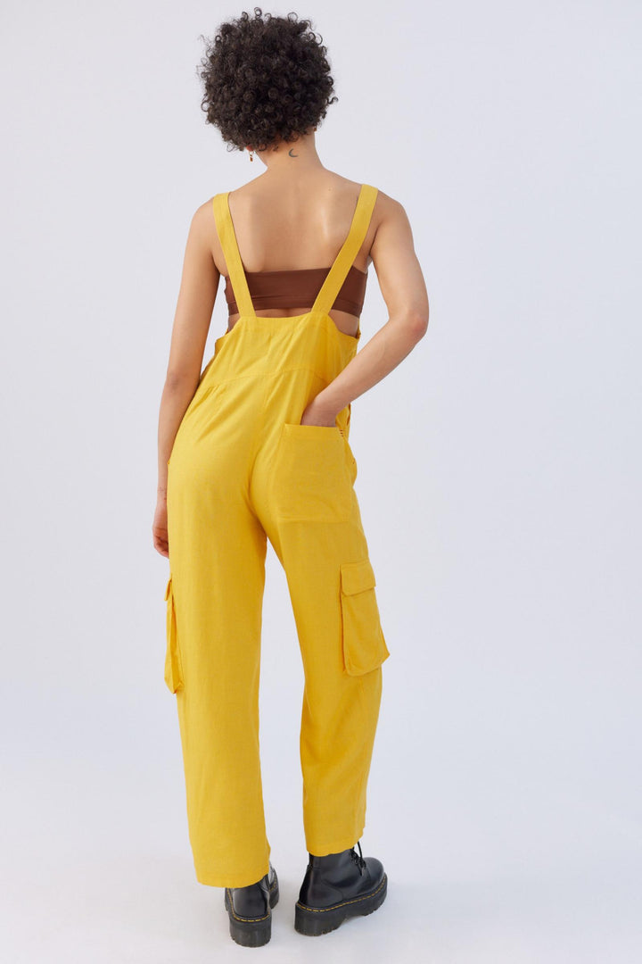BDG Urban Outfitter Tilly Linen Utility Overall Jumpsuit