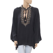 Denim & Supply Ralph Lauren Embroidered Black Top