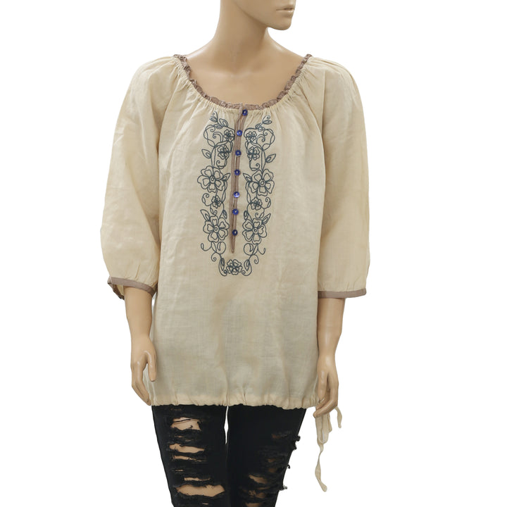 Didi Pretty Different Embroidered Tunic Top L