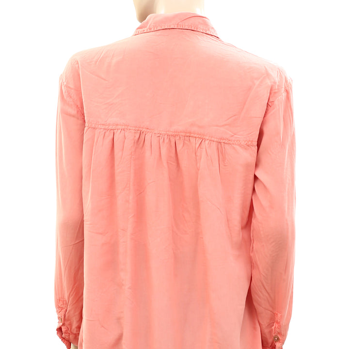 Pilcro And The Letterpress Anthropologie Sleek Buttondown Tunic Top XS