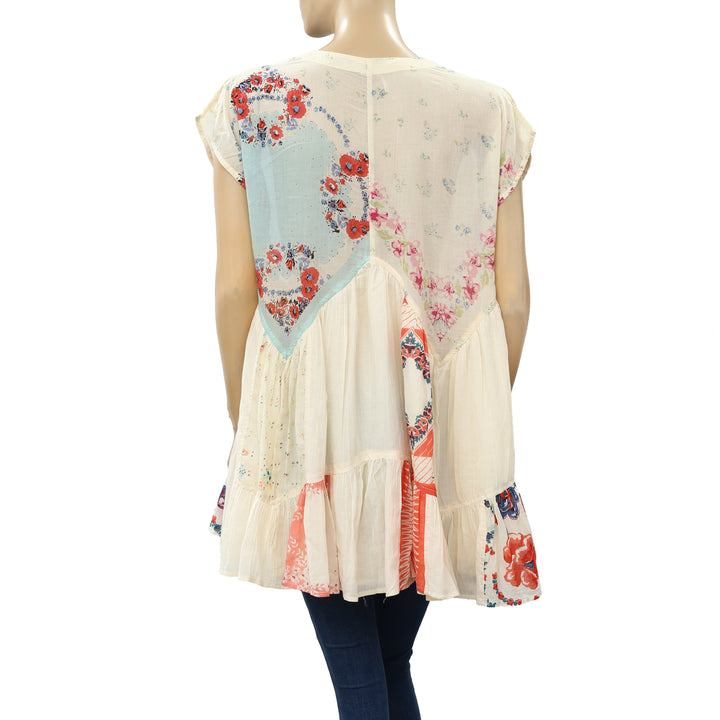 Free People Floral Printed Tunic Top XS