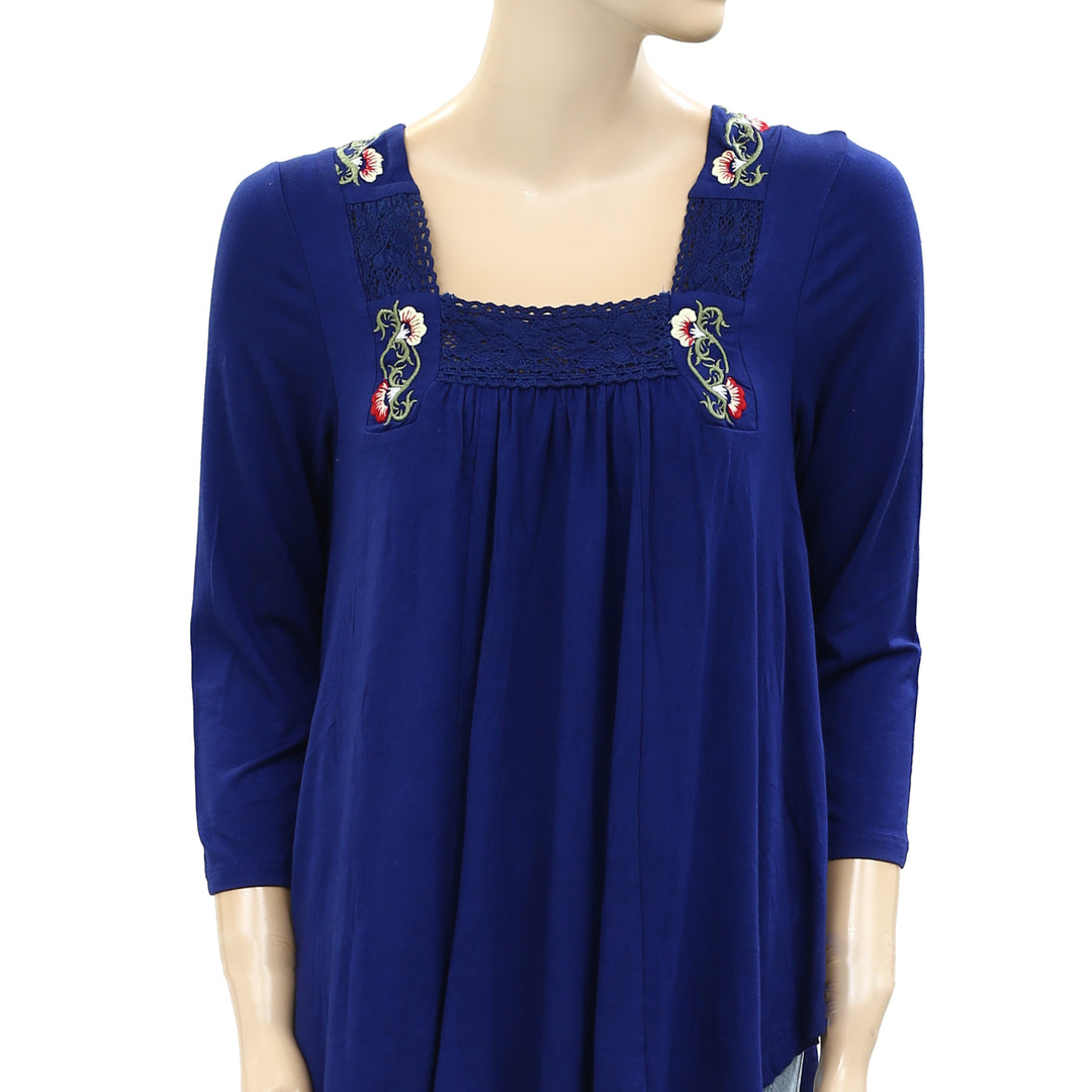 Caite Anthropologie Chelsea Embroidered Tunic Top