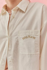 BDG Urban Outfitters Sadie Poplin Boyfriend Tunic Shirt Top