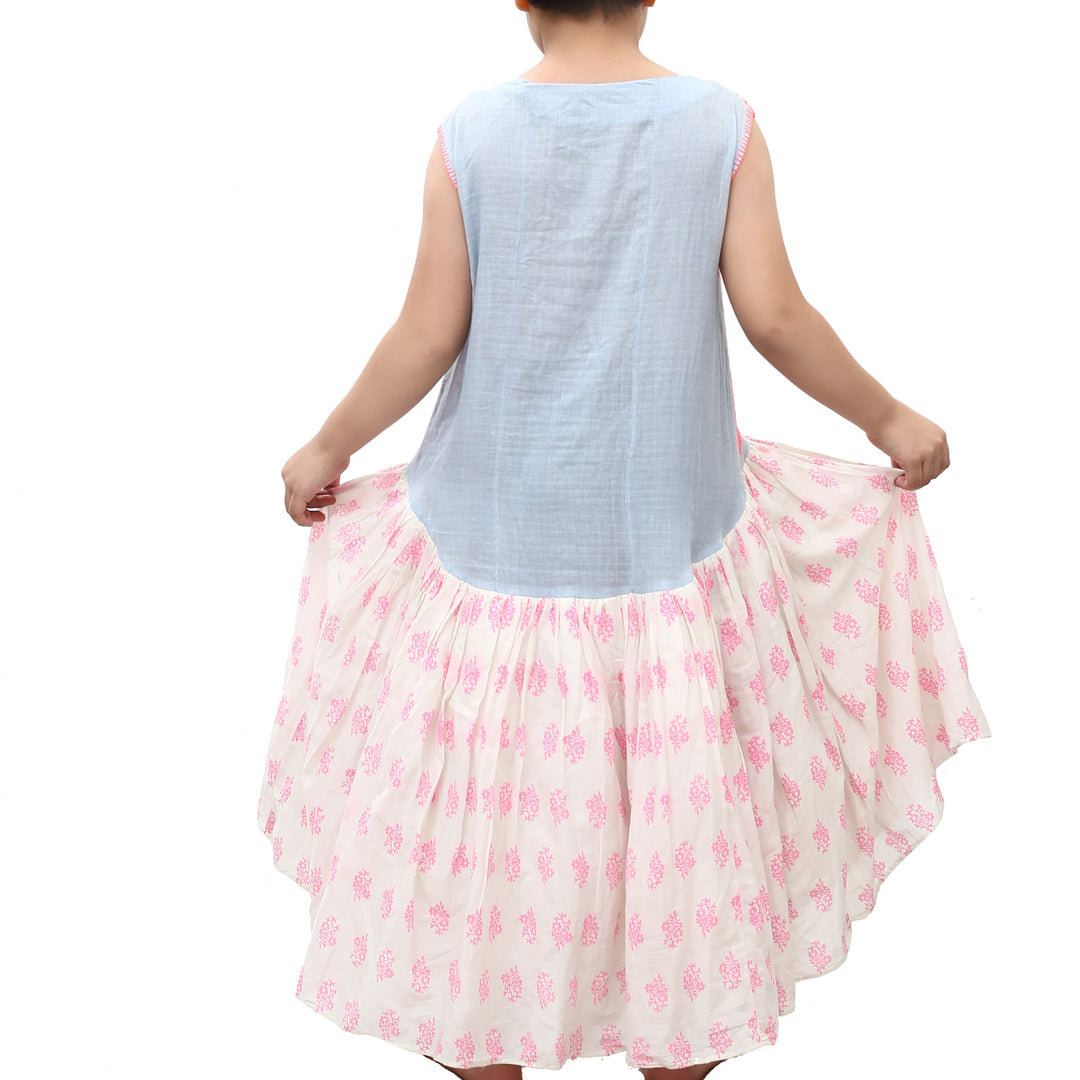 Riva kids Floral Printed Embroidered Long Gown Dress