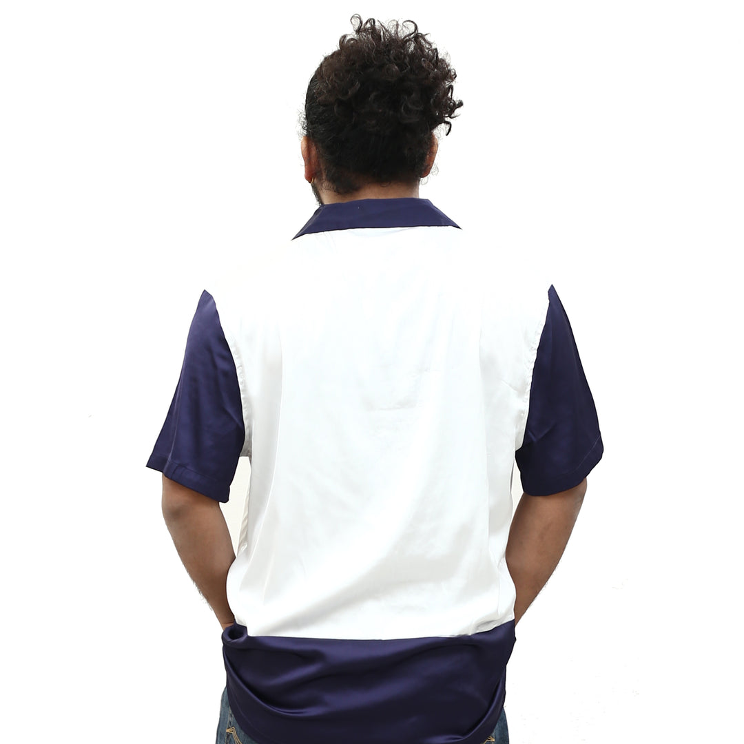 ASOS DESIGN Men's Satin Contrast Panels Shirt