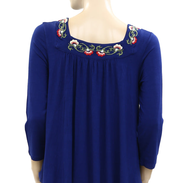 Caite Anthropologie Chelsea Embroidered Tunic Top