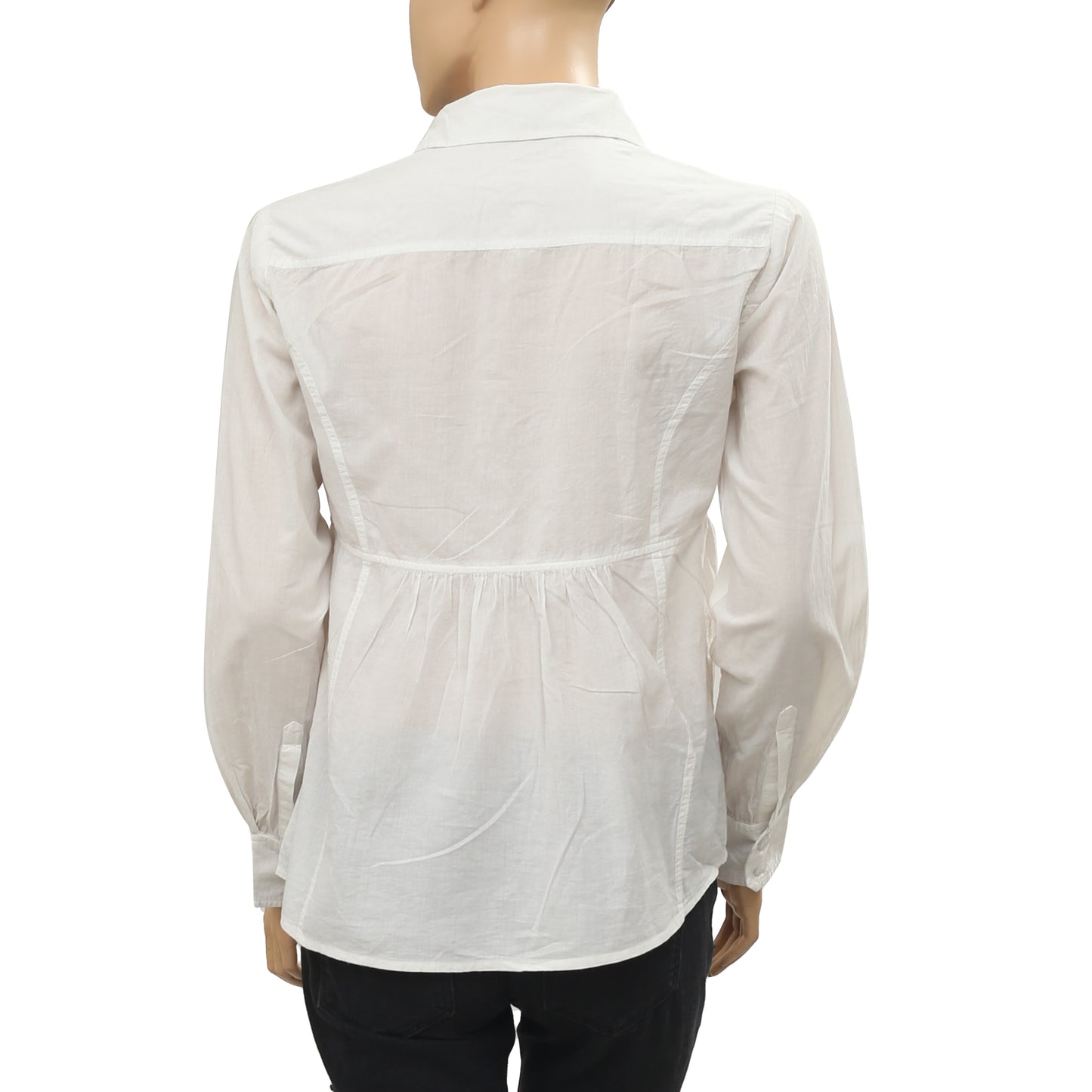 Anthropologie Ruffle Solid Blouse Shirt Top