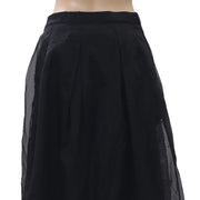 Uterque 欧根纱装饰黑色中长半身裙 XS