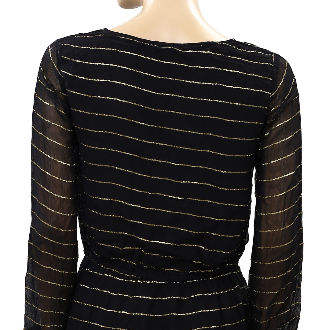 Petites Mendigote Valentina Lurex Striped Dress