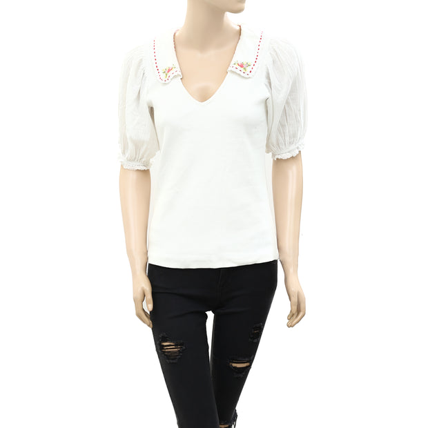 By Anthropologie Short-Sleeve Collared Top