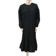 Merlette Black Cotton-Voile Solid Midi Dress