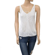 Free People Shimmer Lace Criss Cross Blouse Tank Top