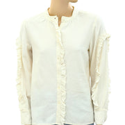 BA&SH Ochre Solid Buttondown Blouse Shirt Top