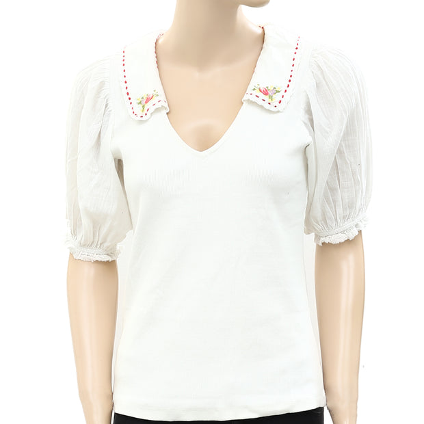 By Anthropologie Short-Sleeve Collared Top