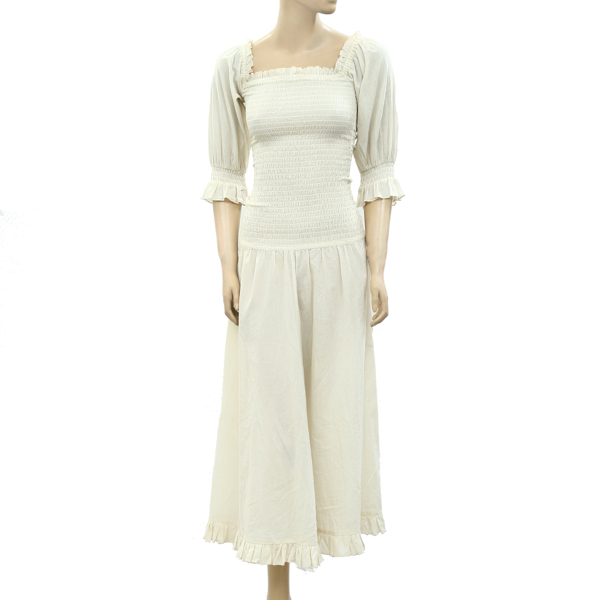 Lucky Brand Smocked Printed Tube Navy Maxi Long Dress – White Chocolate  Couture