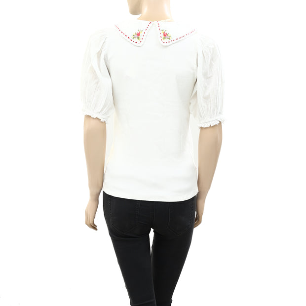 By Anthropologie Short-Sleeve Collared Top