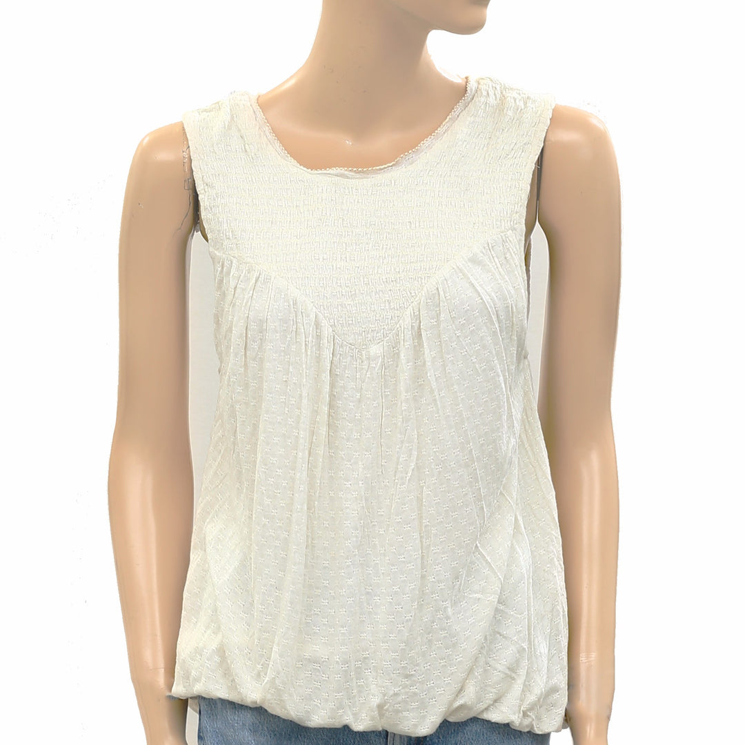 Free People Smocked Tank Blouse Top