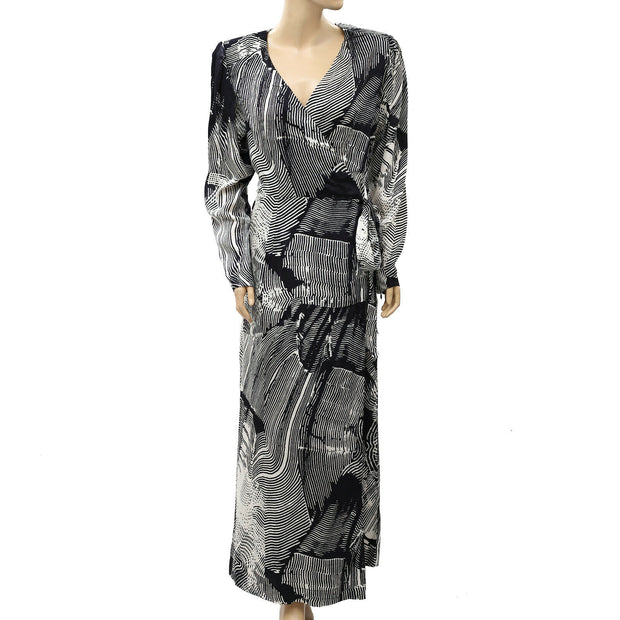 Copenhagen Muse Cmblossum Printed Wrap Maxi Long Dress