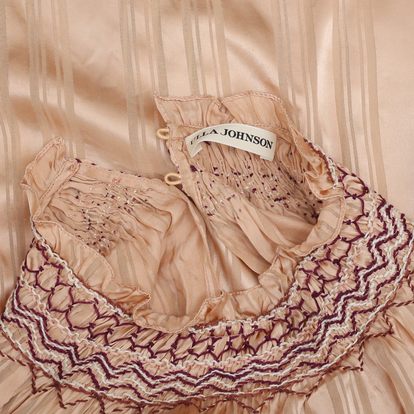 Ulla Johnson Geri Embroidered Silk Blouse Top