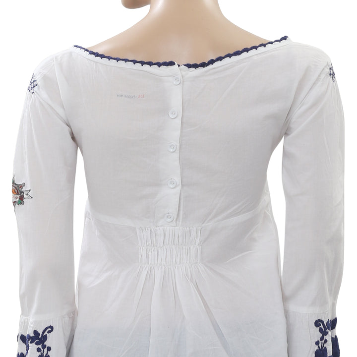 Odd Molly Anthropologie Embroidered Tunic Top