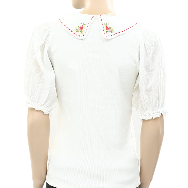 By Anthropologie Short-Sleeve Collared Top