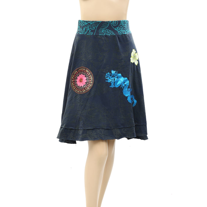 Desigual Rubber Floral Printed Mini Skirt