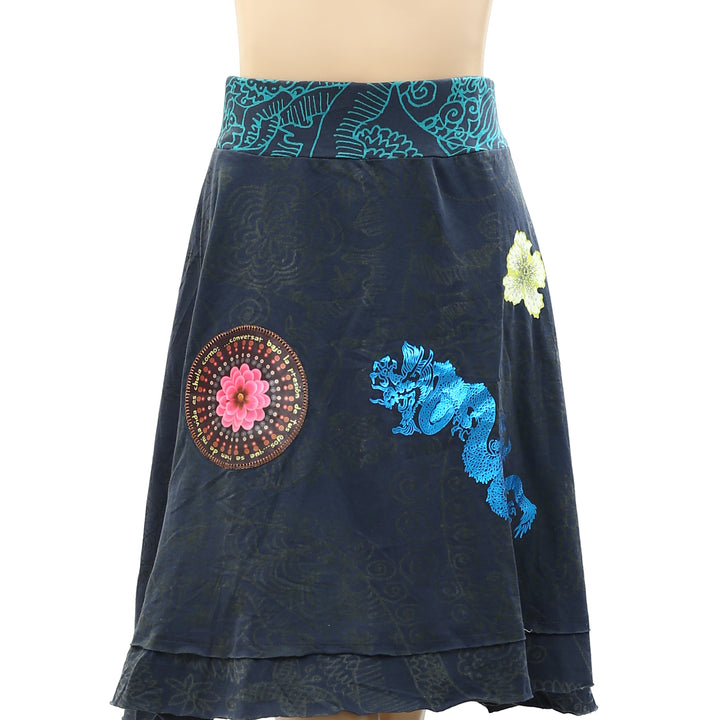 Desigual Rubber Floral Printed Mini Skirt
