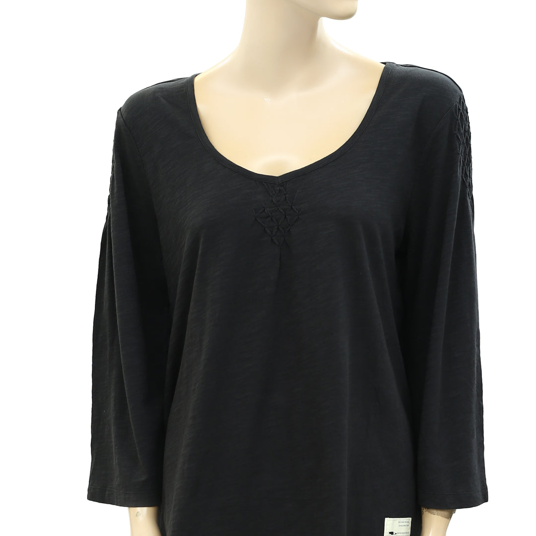 Odd Molly Anthropologie Solid Black Tunic Top