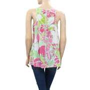 Lilly Pulitzer Floral Printed Lace Blouse Top