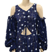 Free People Floral Embroidered Ruched Romper Dress