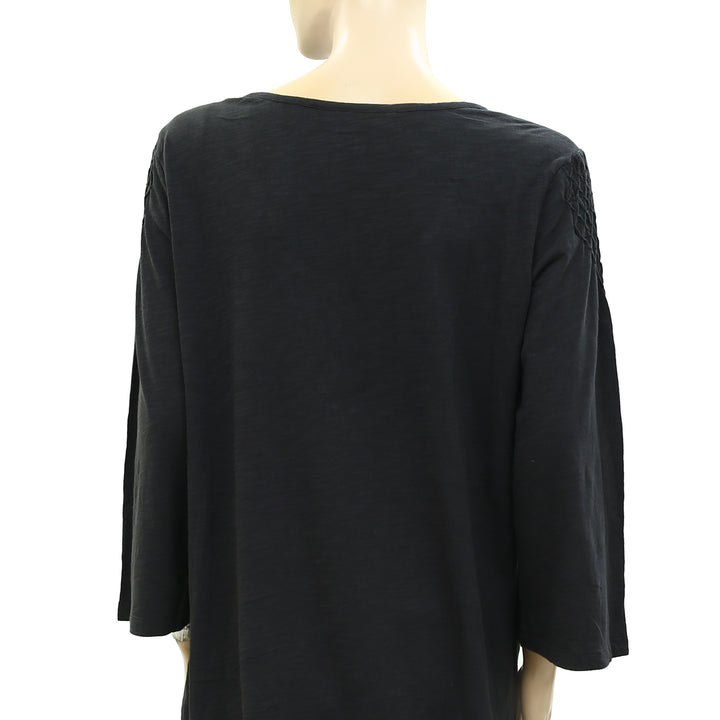 Odd Molly Anthropologie Solid Black Tunic Top