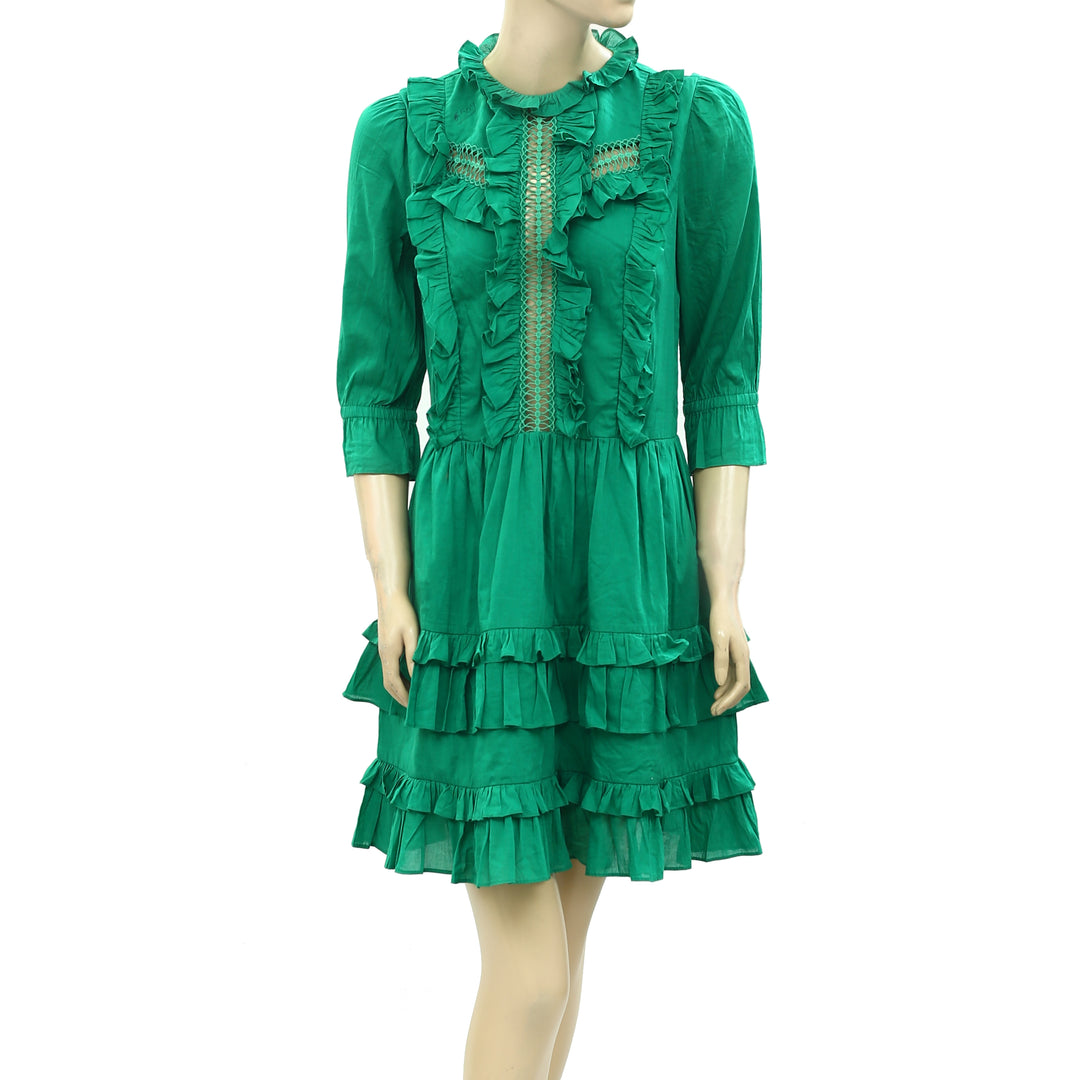 HappyxNature Green Ruffle Mini Dress