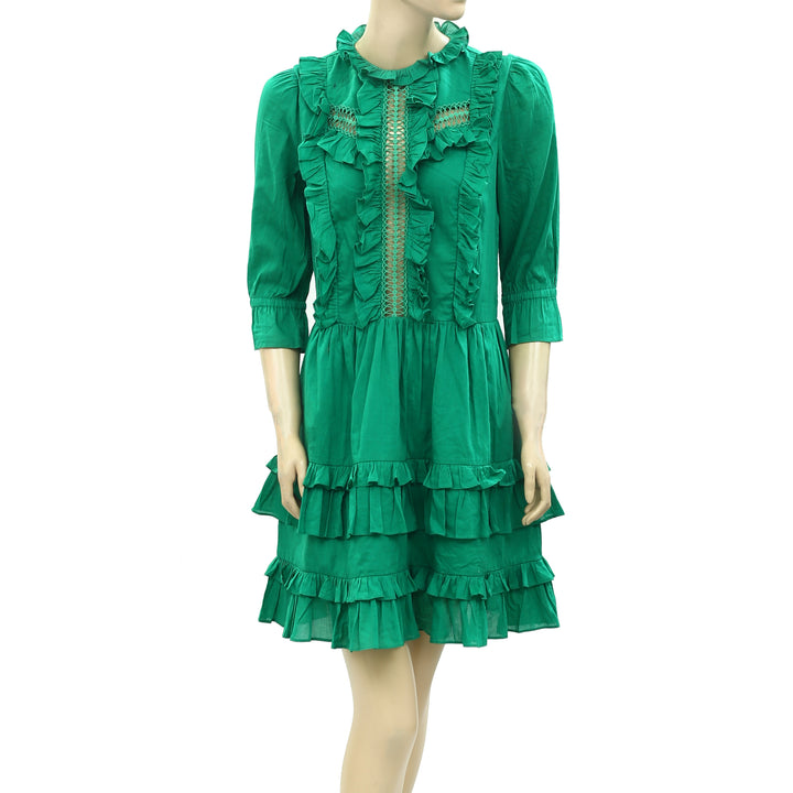 HappyxNature Green Ruffle Mini Dress