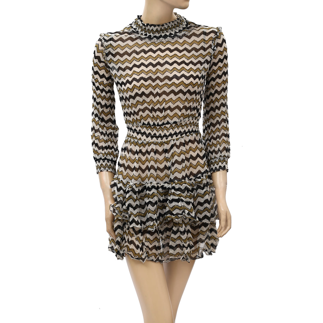 HD In Paris Anthropologie Sierade Zigzag Mini Dress