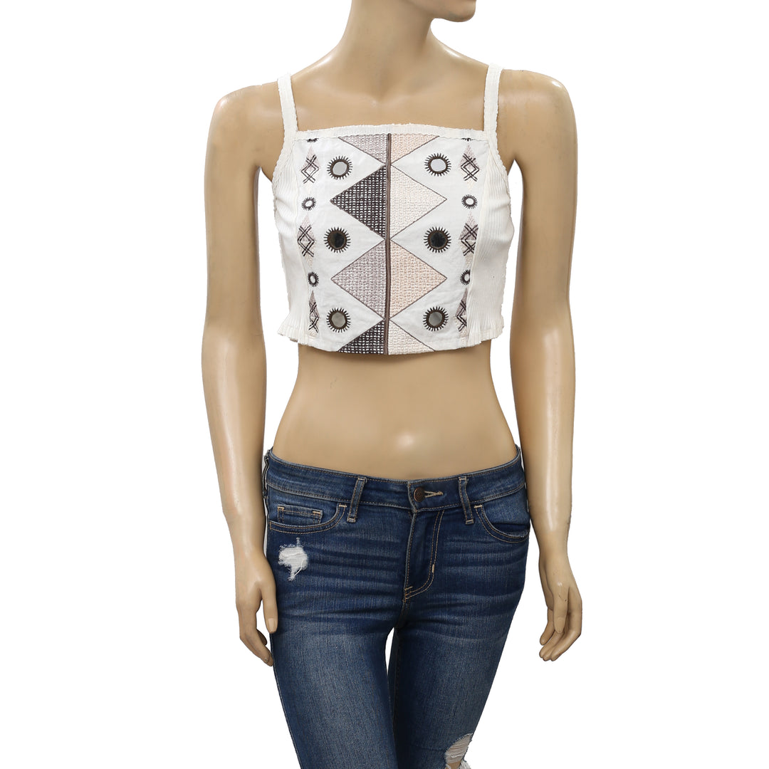 Urban Outfitters UO Danika Embroidered Crop Top