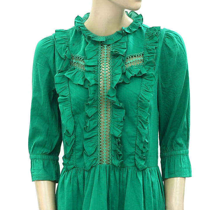 HappyxNature Green Ruffle Mini Dress