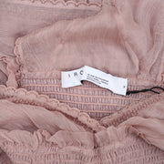 IRO Luster Embroidered Lace Ruffled Flared Mini Dress