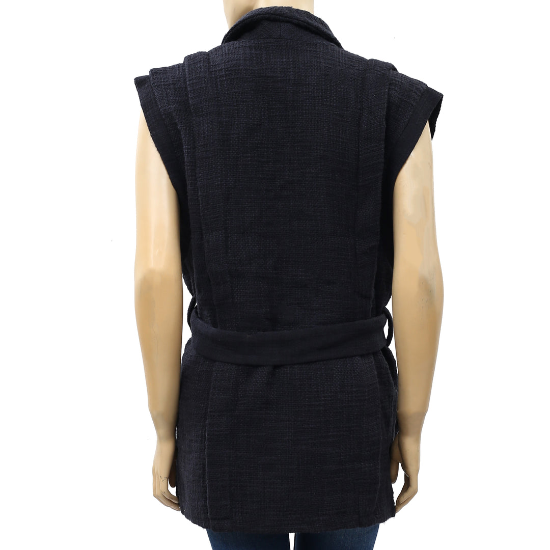 IRO Champlin Pleated Tweed Vest Coverup Top XS 34