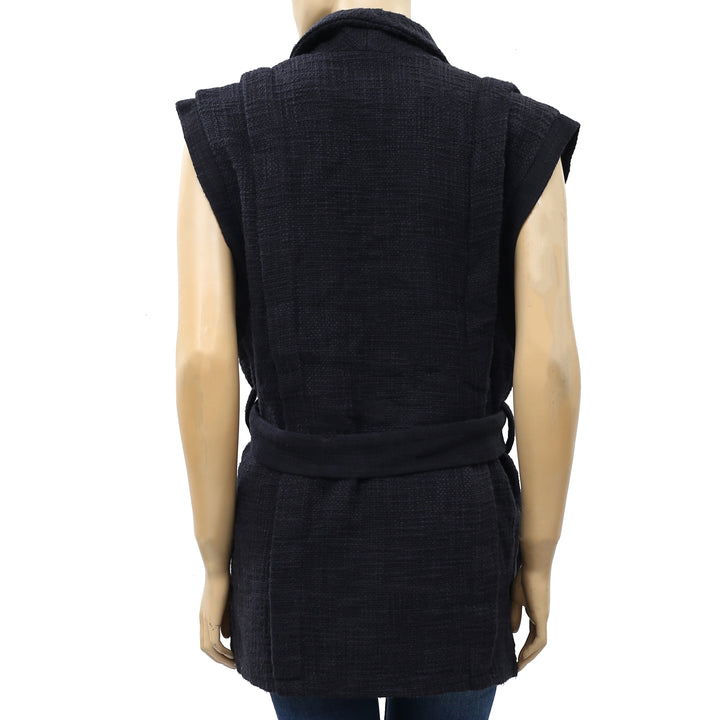 IRO Champlin Pleated Tweed Vest Coverup Top XS 34