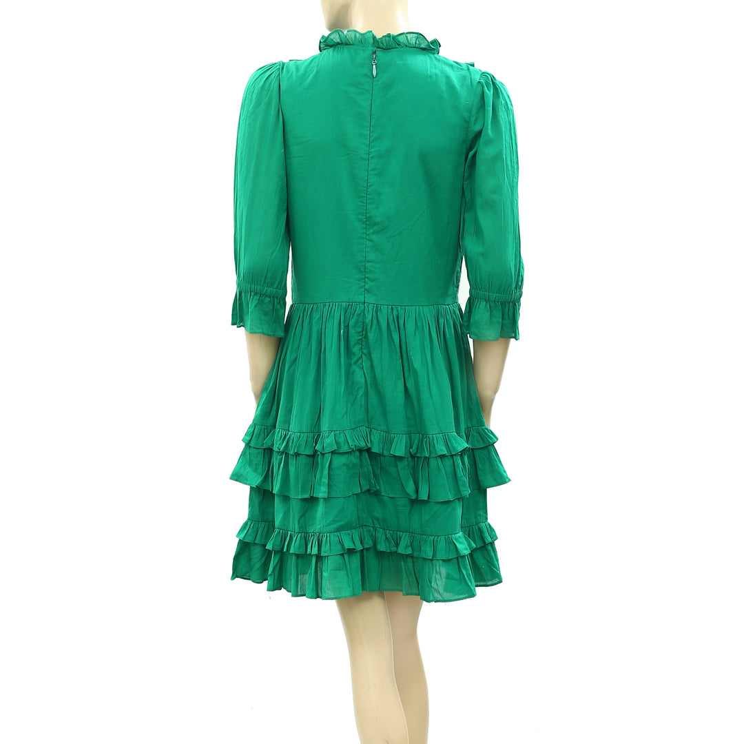 HappyxNature Green Ruffle Mini Dress