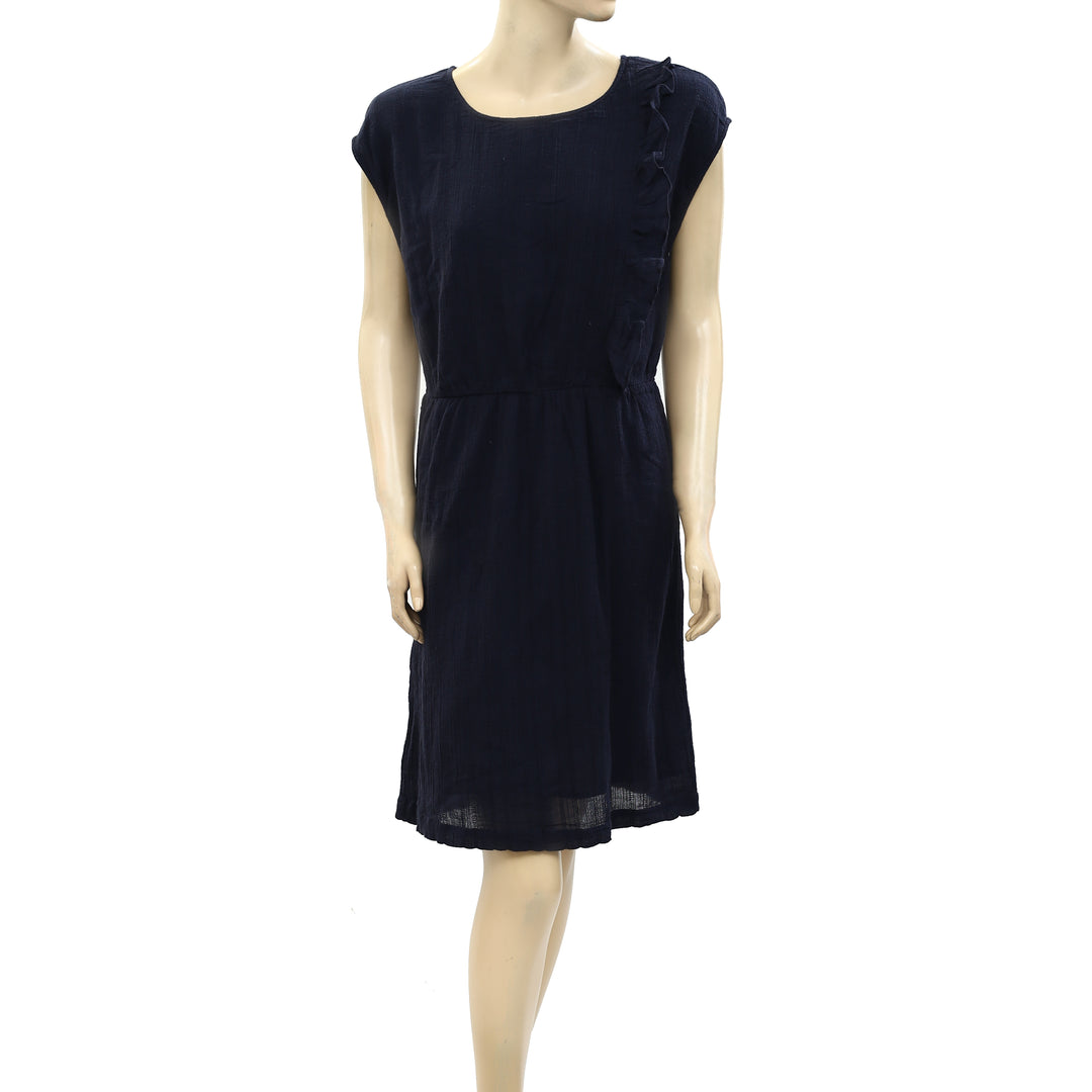 Des Petits Hauts Santine Marine Ruffle Navy Mini Dress M