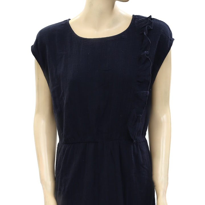 Des Petits Hauts Santine Marine Ruffle Navy Mini Dress M