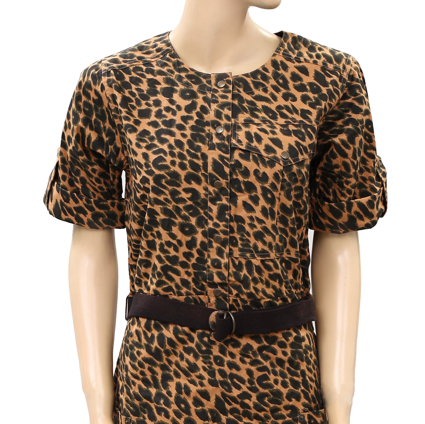 Petite Mendigote Leopard Printed Shift Mini Dress