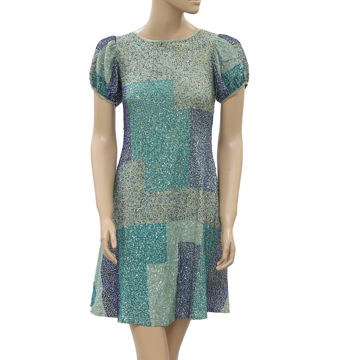 Varun Bahl Anthropologie Sequin Embellished Mini Dress XXS