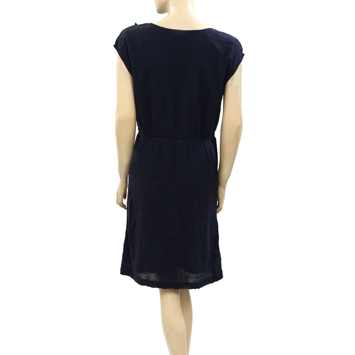 Des Petits Hauts Santine Marine Ruffle Navy Mini Dress M