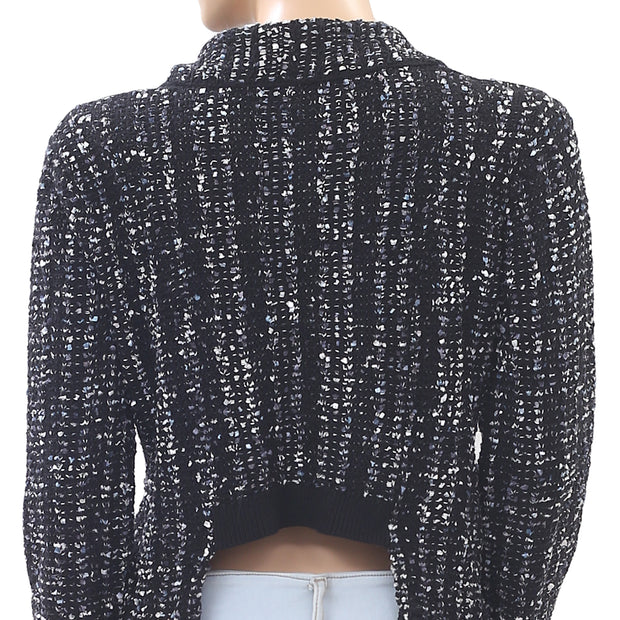 BCBGMAXAZRIA Knitted Tweed Sweater Top