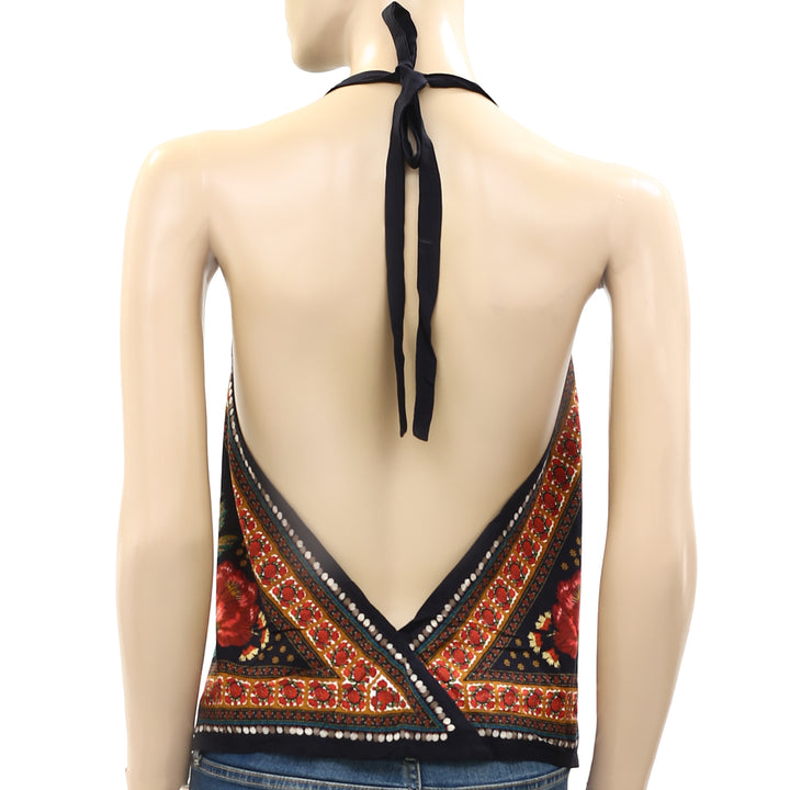 Farm Rio Anthropologie Printed Knot Tank Blouse Top