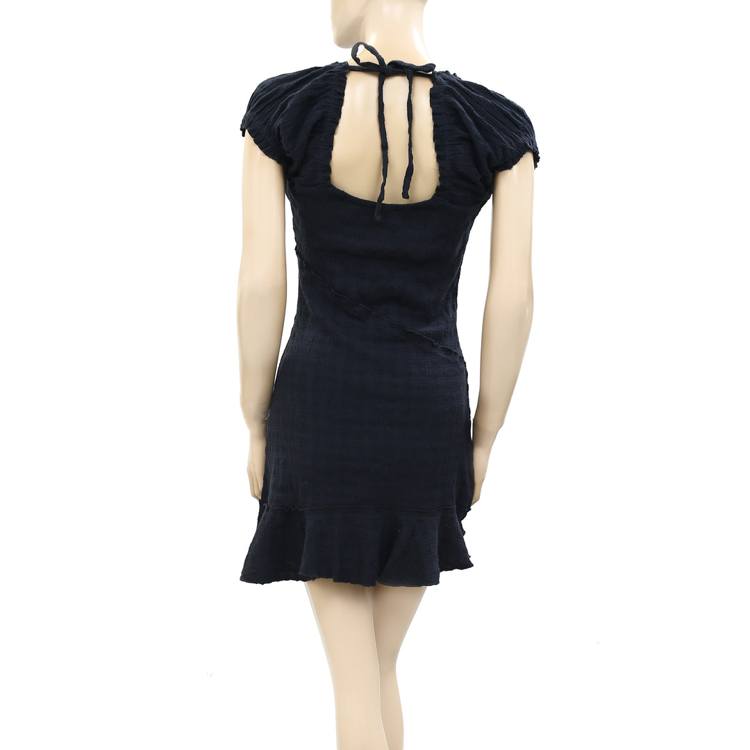 free people elle mini dress Free People Elle Cute Romantic Ruffles Asymmetrical Mini Dress L In Cork