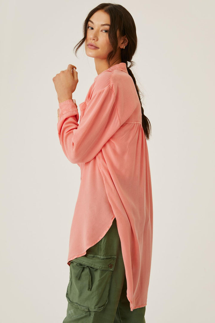 Pilcro And The Letterpress Anthropologie Sleek Buttondown Tunic Top